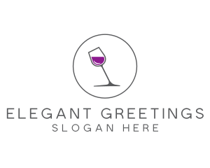 Minimalist Wine Glass logo design