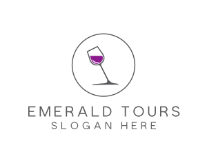 Minimalist Wine Glass logo design