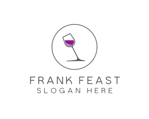 Minimalist Wine Glass logo design