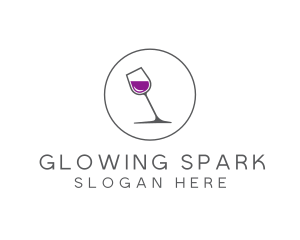 Minimalist Wine Glass logo design