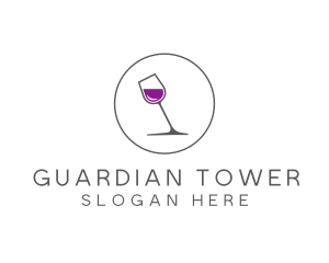 Minimalist Wine Glass logo design