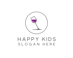 Minimalist Wine Glass logo design