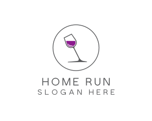 Minimalist Wine Glass logo design