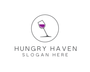 Minimalist Wine Glass logo design