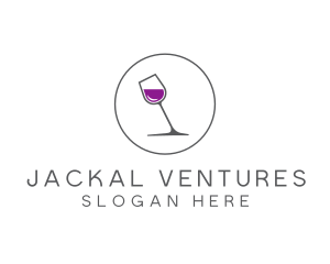 Minimalist Wine Glass logo design