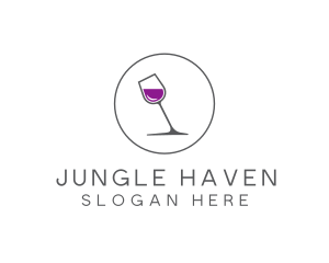 Minimalist Wine Glass logo design