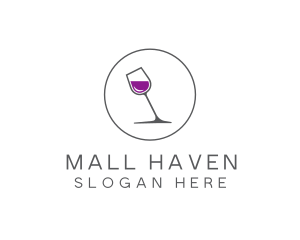 Minimalist Wine Glass logo design