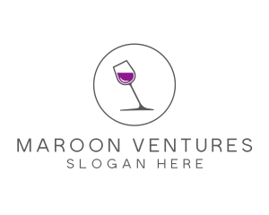 Minimalist Wine Glass logo design