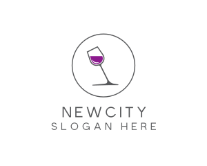 Minimalist Wine Glass logo design