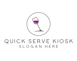 Minimalist Wine Glass logo design