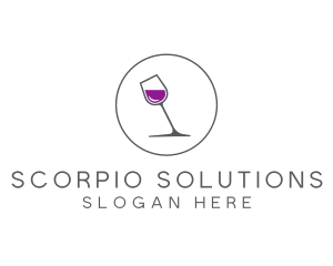 Minimalist Wine Glass logo design