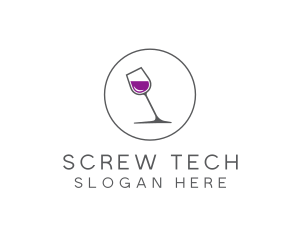 Minimalist Wine Glass logo design