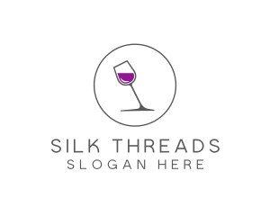 Minimalist Wine Glass logo design