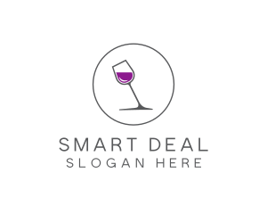 Minimalist Wine Glass logo design