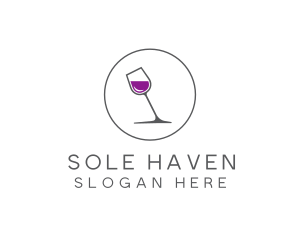 Minimalist Wine Glass logo design