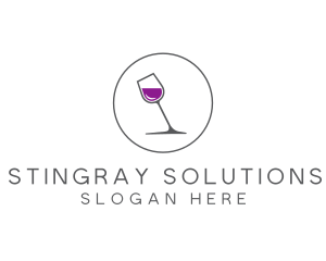 Minimalist Wine Glass logo design