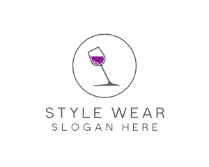 Minimalist Wine Glass logo design