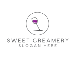 Minimalist Wine Glass logo design