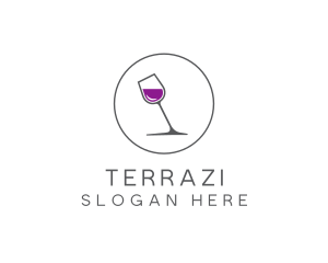 Minimalist Wine Glass logo design