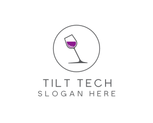 Minimalist Wine Glass logo design