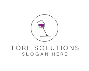 Minimalist Wine Glass logo design