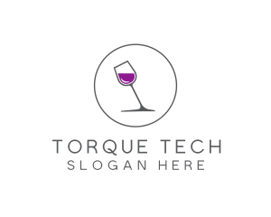 Minimalist Wine Glass logo design