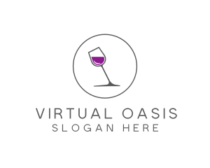 Minimalist Wine Glass logo design