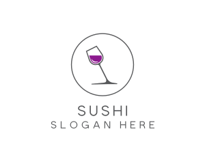 Minimalist Wine Glass logo design