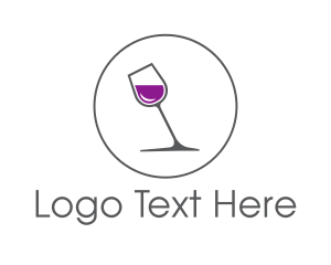 Alcoholic - Minimalist Wine Glass logo design