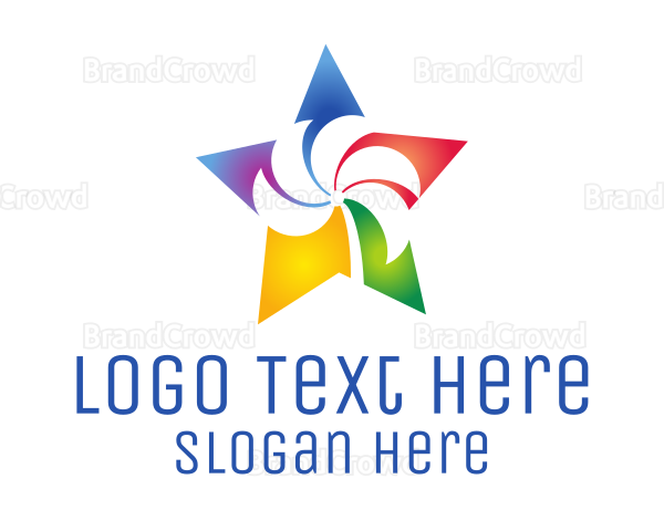 Colorful Palm Star Logo