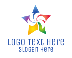 Design Agency - Colorful Palm Star logo design