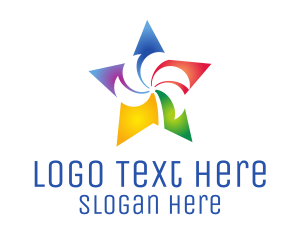 Colorful Palm Star Logo