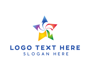 Colorful Palm Star logo design