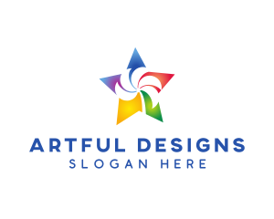 Colorful Palm Star logo design