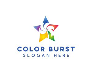 Colorful Palm Star logo design