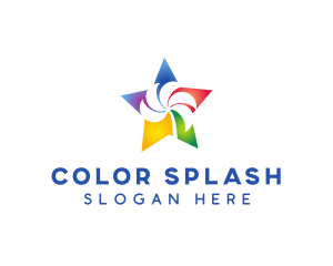 Colorful Palm Star logo design