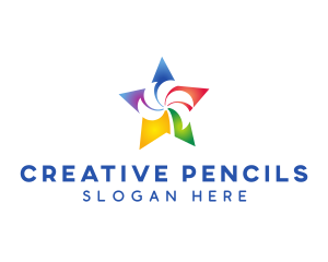 Colorful Palm Star logo design