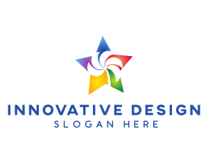 Colorful Palm Star logo design