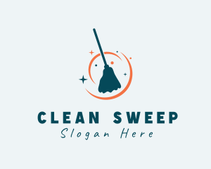 Custodian - Cleaning Mop Sanitation logo design