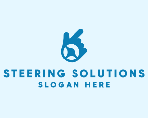 Steering - Blue Driving Lesson logo design