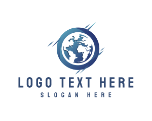 Blue Globe - Gradient Earth Globe logo design