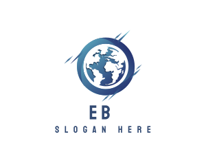 Blue - Gradient Earth Globe logo design