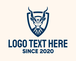 Goat - Blue Antelope Badge logo design