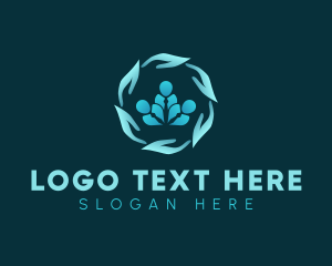 Global - Human Group Hand logo design