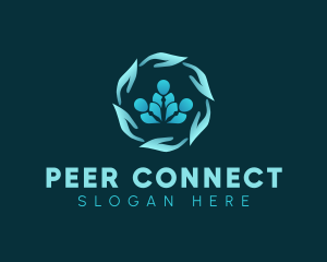 Peer - Human Group Hand logo design