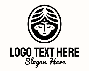 Traditional - South Asian Woman Hairdresser logo design