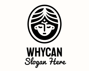 Mystic - South Asian Woman Hairdresser logo design