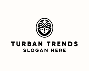 Turban - South Asian Woman Hairdresser logo design