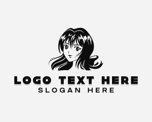 Manga Anime Woman logo design