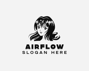 Manga Anime Woman Logo